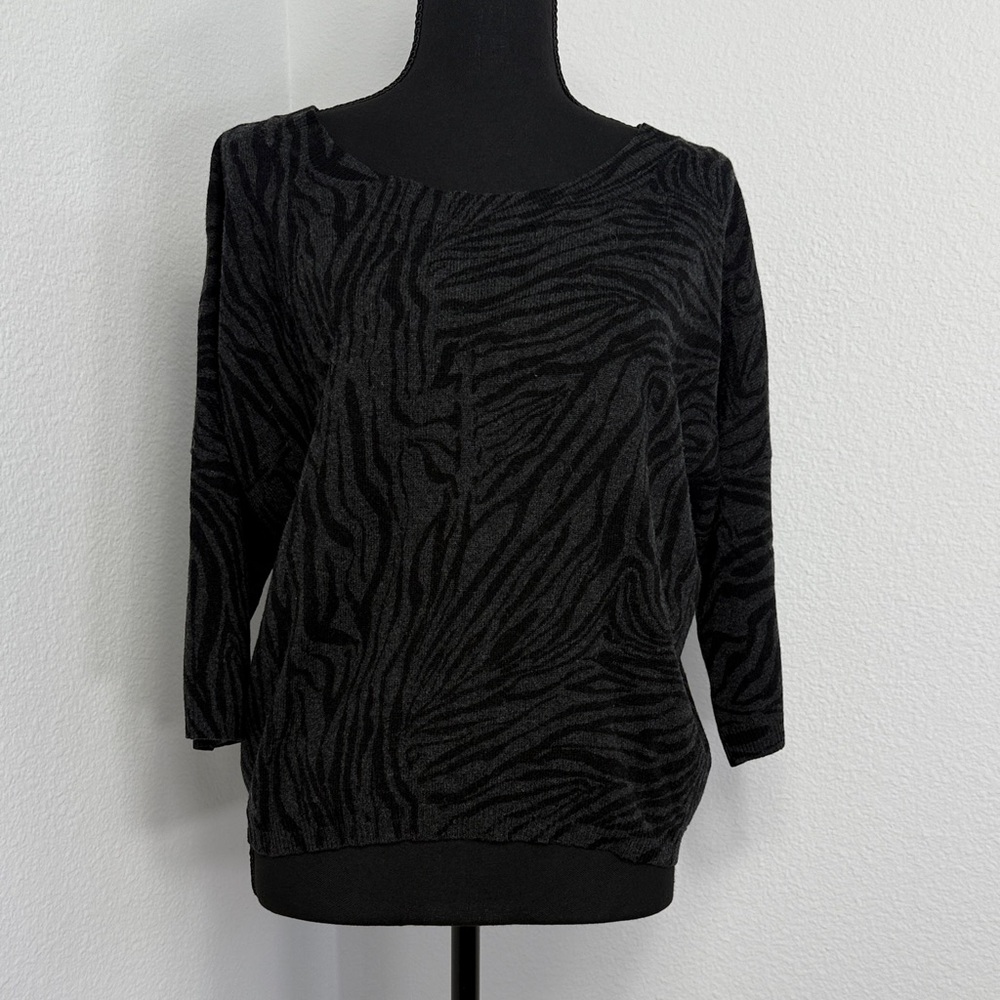 Theory Cashmere Animal Print Sweater